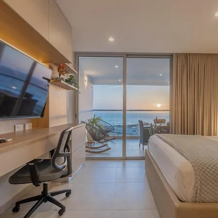 Elegant Sea View Loft Warm Design Airport 5 Min Apartamento Cartagena